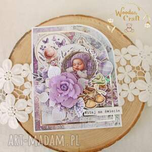 Kartka z okazji narodzin dziecka Violet Baby