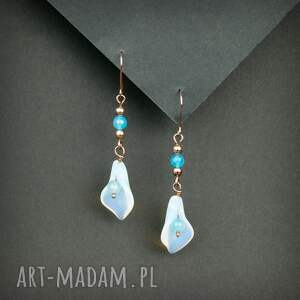 kolczyki z opalitem i agatem niej na prezent