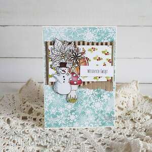 scrapbooking kartki kartka z bałwankiem, 752 boże narodzenie