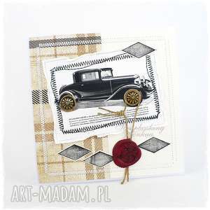 ford standard coupe - kartka dla mężczyzny, samochód, auto, retro pieczęć
