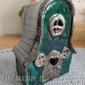 ceramiczna lampion, świeca, ceramika, chatka