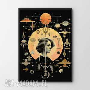 plakaty plakat kobieta kolaż astrologia - format a4