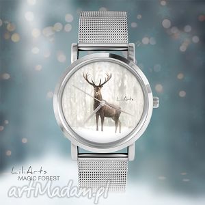 ręcznie zrobione pomysły na upominki świąteczne zegarek, bransoletka - jeleń 3 - magic