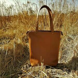 handmade na ramię shopper rudy