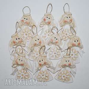 handmade pomysł na prezenty świąteczne w bieli - aniołki