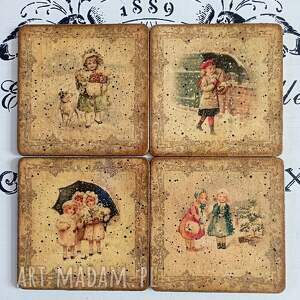 Dekoracyjne podkładki decoupage vintage, farmhouse