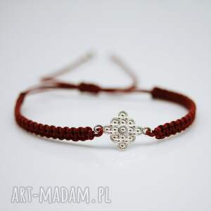 handmade bransoletka srebro sznurek 02