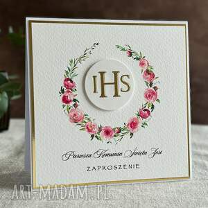 eleganckie zaproszenia komunijne, wzór 28e pierwsza komunia