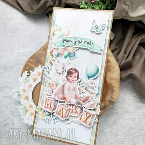 ręcznie robione scrapbooking kartki kartka na roczek