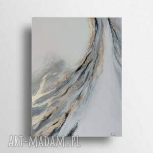 Abstrakcja obraz akrylowy 40x30 cm - dekoracja ścienna, sygnowany