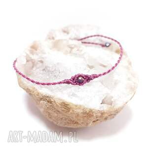 pełnia szafir w makramie bransoletka pleciona regulowana mikro makrama