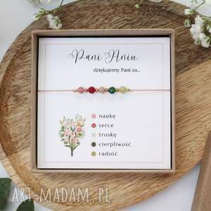 Prezent Zestaw prezentowy dla Nauczycielki - bransoletka Bukiet Słów