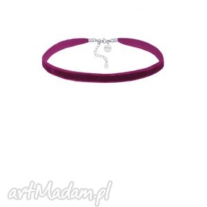 handmade naszyjniki purpurowy aksamitny choker z regulowanym zapięciem