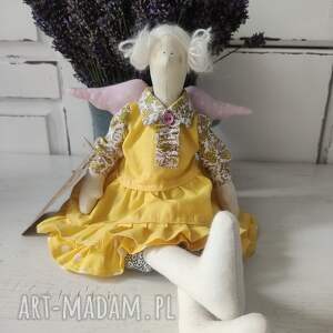 aniołek tilda w falbanach, ręcznie szyty