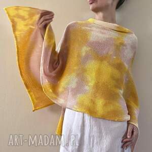 handmade poncho narzutka pastelowa