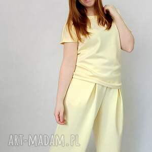 spodnie damskie dzianina masełko bananowe