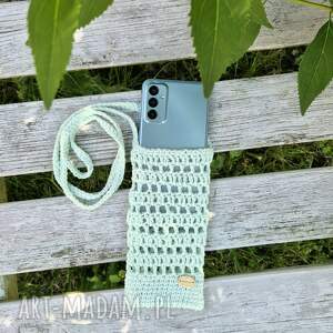 mini torebka wykonane na szydełku, etui na telefon