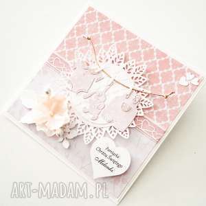 ręcznie robione scrapbooking kartki pamiątka z okazji chrztu - ubranka