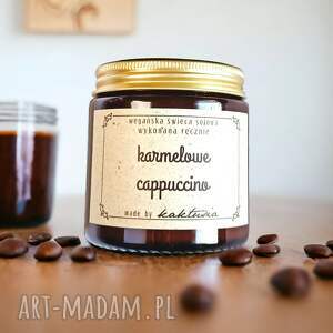 ręcznie zrobione świeczniki karmelowe cappuccino - świeca sojowa 120ml - świeca ręcznie