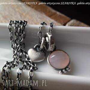 handmade naszyjniki pastelove naszyjnik z chalcedonu i srebra