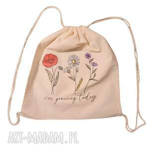 handmade plecak bawełniany trzy kwiaty