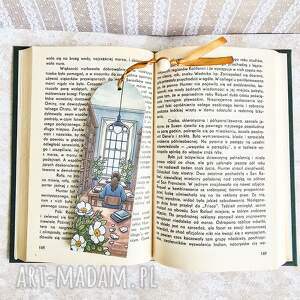 Zakładka do książki - Zaczytana, drewniana, dzika róża