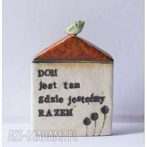 handmade ceramika domek z sentencją 3