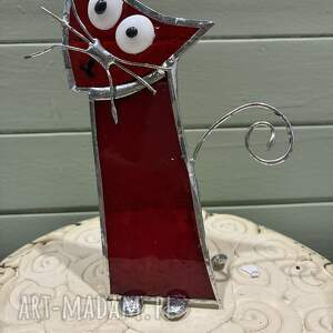 witraz mega zabawny kocur metodą tiffany, prezent