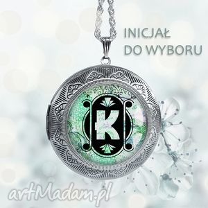 twój inicjał w szkle medalion sekretnik otwierany prezent, personalizacja