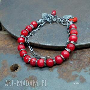 czerwony - bransoletka 031, koral biżuteria