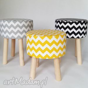 fjerne m,fjerne s - żółty i czarny, drewniane nog, stołek