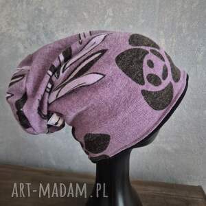 Czapka fioletowa Smerfetka damska ciepła na podszewce rozmiar
