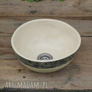 handmade ceramika ręcznie robiona umywalka ze zdobieniem