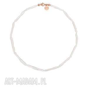 naszyjnik z różowego złota pereł naturalnych, biżuteria, perły, białe