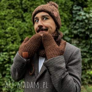 Męskie rękawiczki MERINO “Brąz”