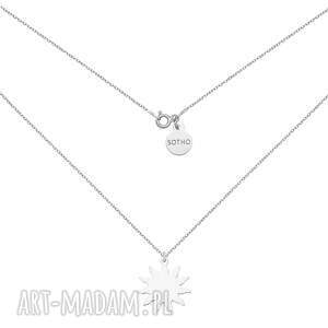 Srebrny ze naszyjnik, słońce, słoneczko