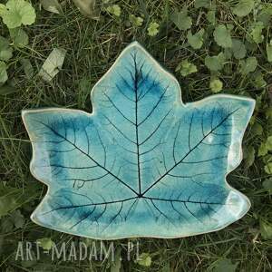 handmade ceramika talerzyk dekoracyjny liść