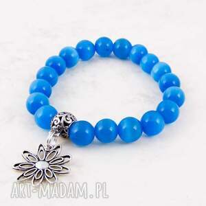 handmade kocie oczy blue - bransoletka b139