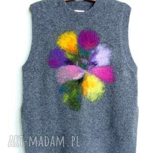 klasyczna z wełną S, grafitowa kamizelka, klasyzna