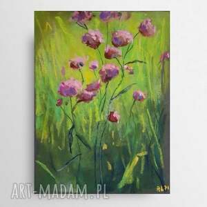 wyjątkowy prezent, kwiaty - praca pastelami rysunek