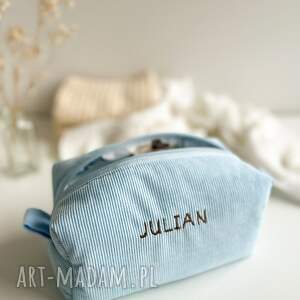 kosmetyczka personalizowana z imieniem prezent unikatowy sztruksowa saszetka