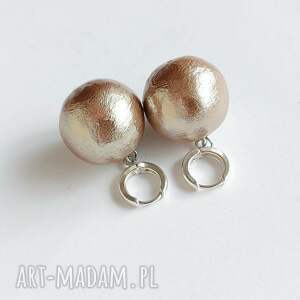 okrąg kolczyki, srebro, miyuki oryginalny