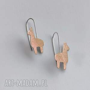 ALPAKA kolczyki, srebro, zmatowione, brąz