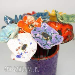 handmade ceramika kwiaty z ceramiki handmade średnie ozdoba domu ogrodu wyjątkowe