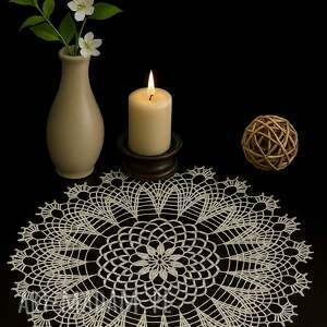 serwetka szydełkowa śr ok 38 cm, obrus, bożonarodzeniowa, ozdoba