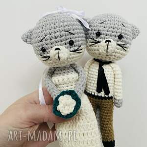 Prezent Młoda para kotki ręcznie robione ślubny