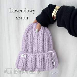 Ciepła czapka Nordic z 100% wełny - lawendowy szron
