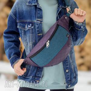 nerka XXL ciemny fiolet z turkusem, na prezent, nerkoplecak