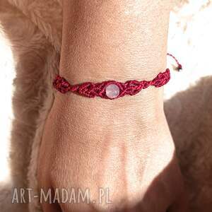 Prezent Ambrozja Trójdzielna kryształ górski w makramie bransoletka