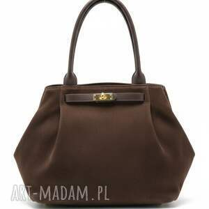 Torba trapezowa na ramię - LS07 brązowa, torebka